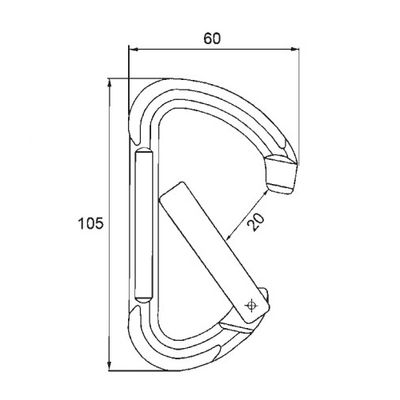 A716KNS dimension drawing with 20 mm gate opening