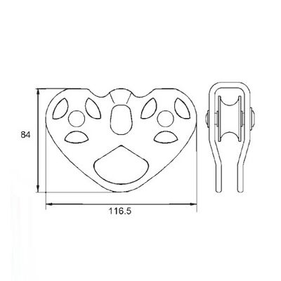 TP-973 tandem pulley dimension drawing
