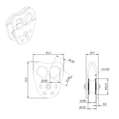AP-043 pulley dimension drawing