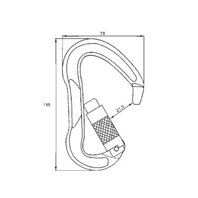 Disegno quotato dell'A12224KTL con apertura di 21.5 mm