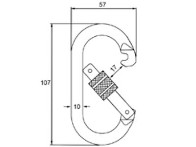 Sicherheitskarabiner 2442 aus Stahl, zweite Ansicht