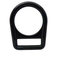A403 black anodised aluminium full-circle flat D-ring