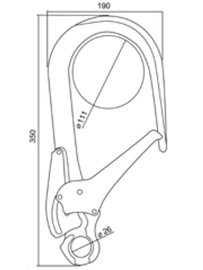Gerüsthaken A8310 aus Aluminiumlegierung mit 111 mm Öffnungsweite, zweite Ansicht
