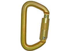 2200TL-3 D-shape galvanised steel triple-lock carabiner