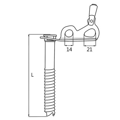 Plano de dimensiones del tornillo de hielo IS-1010