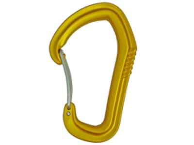 Mousqueton à doigt fil A007WR jaune en aluminium avec fil en acier inoxydable