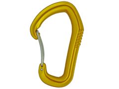 Gelber Aluminiumkarabiner A007WR mit Drahtschnapper aus Edelstahl