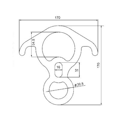 Plano de dimensiones del descensor en ocho A235