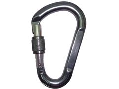 Grauer birnenförmiger Aluminiumkarabiner A12120KSG mit Schraubverschluss