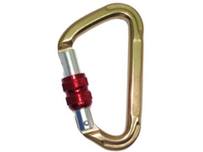 Mousqueton A716KSG en aluminium couleur bronze avec virole à vis rouge