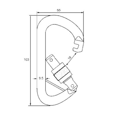 2308 galvanised steel captive-eye carabiner, fourth view
