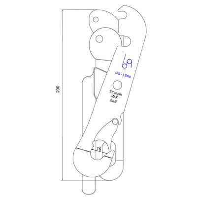 Plano de dimensiones del descensor A901