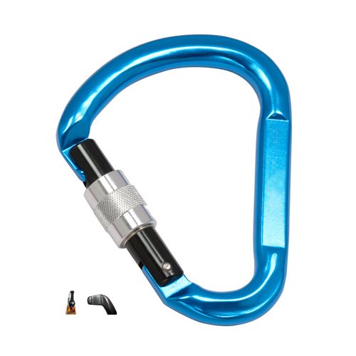 Großer blauer Aluminiumkarabiner A718KSG mit Schraubverschluss
