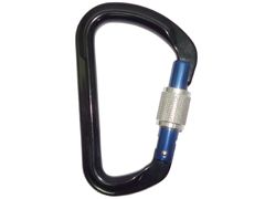 Schwarzer Aluminiumkarabiner A12117KSG mit Schraubverschluss
