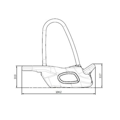 Disegno quotato del dispositivo di assicurazione AB-037