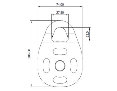 Plano de dimensiones de la polea AP-080