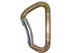 A716KNB bronze-coloured aluminium bent-gate carabiner