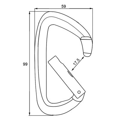 Plan coté de l'A005KNS, 99 x 59 mm avec ouverture de 17.5 mm