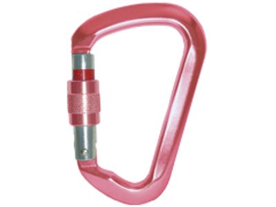 Mousqueton à vis A717D rose en aluminium avec témoin de verrouillage