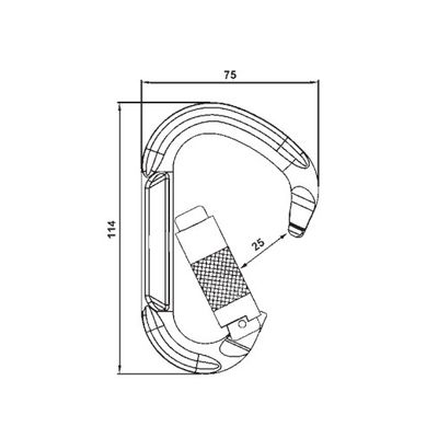 Plano de dimensiones del B712K con apertura de 25 mm