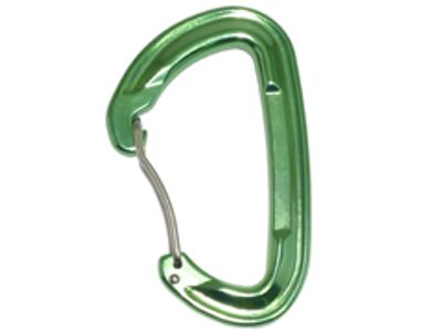 Mousqueton à doigt fil A740WR vert en aluminium