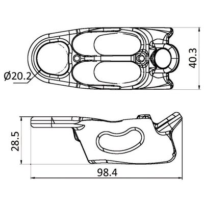 Disegno quotato del dispositivo di assicurazione AB-038