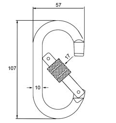 2442KSG zinc-plated steel screw-lock carabiner