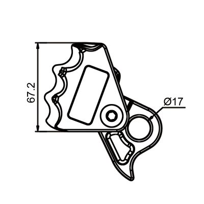 Mitlaufendes Auffanggerät AHY-632 aus eloxiertem Aluminium mit Öse, zweite Ansicht
