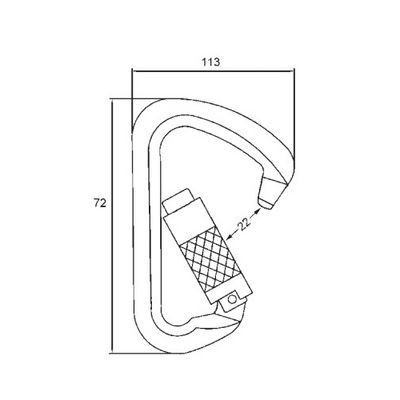 Plano de dimensiones del B233K con apertura de 22 mm