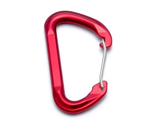 Roter Aluminiumkarabiner B515WR mit Drahtschnapper