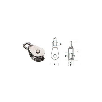 SS0177 swivel pulley with dimension sketch