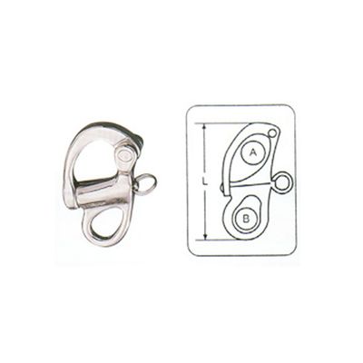 SS450 316 stainless steel fixed snap shackle, photo with dimension drawing