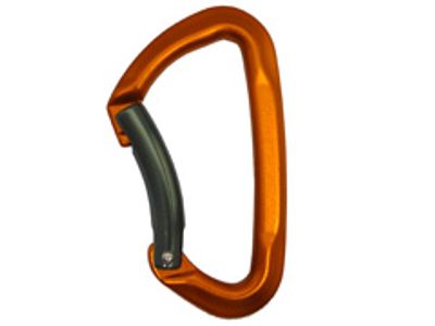 Moschettone in alluminio arancione B276K con leva curva scura