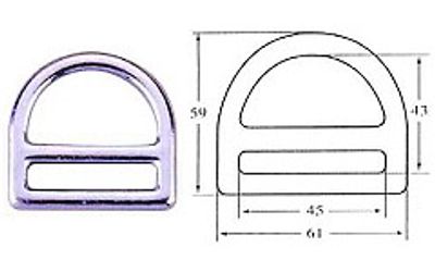 2250 drop forged steel D-ring, photo and dimension drawing