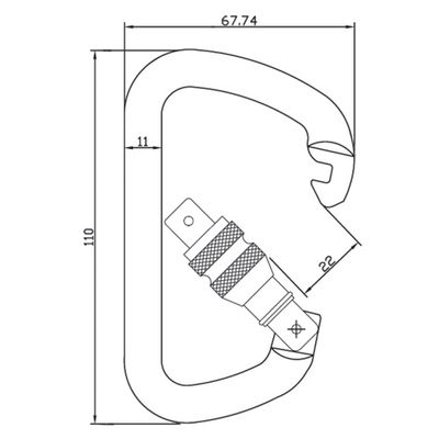 Karabiner A2448SG, Maßzeichnung