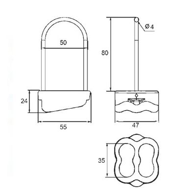 Plan coté de l'appareil d'assurage AB-032