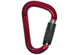 Mousqueton B713K rouge en forme de poire en aluminium avec virole de verrouillage noire