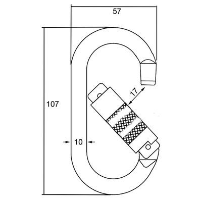 2442KTL zinc-plated steel twist-lock carabiner, second view