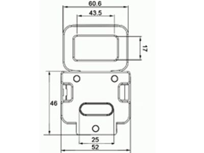 Plano de dimensiones de la hebilla A835