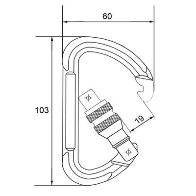Karabiner A712SG, Maßzeichnung
