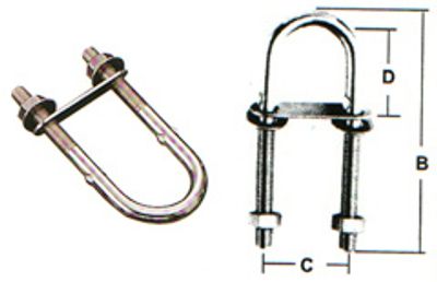 U-Bügel SS413_1 aus Edelstahl AISI 304