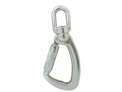Wirbel-Karabinerhaken A304DKTL-3 aus Aluminium mit Triple-Lock-Schnapper, Indikator-Ausführung