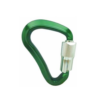 Mousqueton ANSI A455KTL-3 vert en aluminium avec virole à triple verrouillage