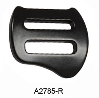 A2785 black aluminium double slot buckle, A2785-R version
