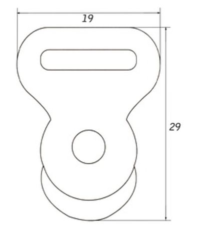 Plano de dimensiones de la minipolea PA-665