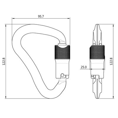 Plano acotado del A455KTL-3, vistas frontal y lateral
