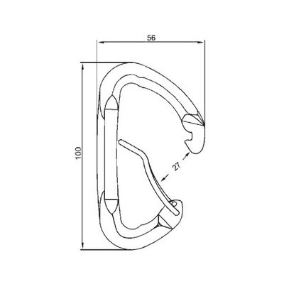 B275WR dimension drawing, 100 x 56 mm with 27 mm opening