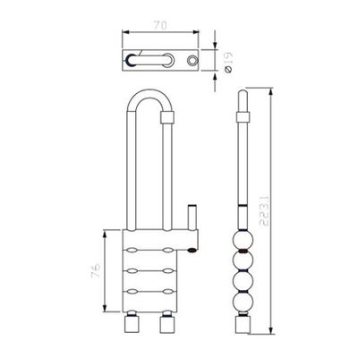 Plano de dimensiones del descensor de barras A908