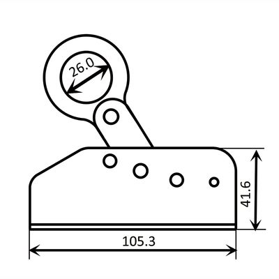 Mitlaufendes Auffanggerät 607-12 aus gelb verzinktem Stahl mit Öse, zweite Ansicht
