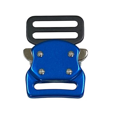A825-25 quick release buckle with blue anodised female buckle, closed